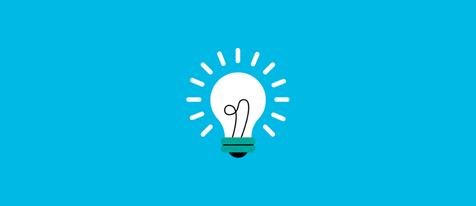 Illustration of a lightbulb on a blue background